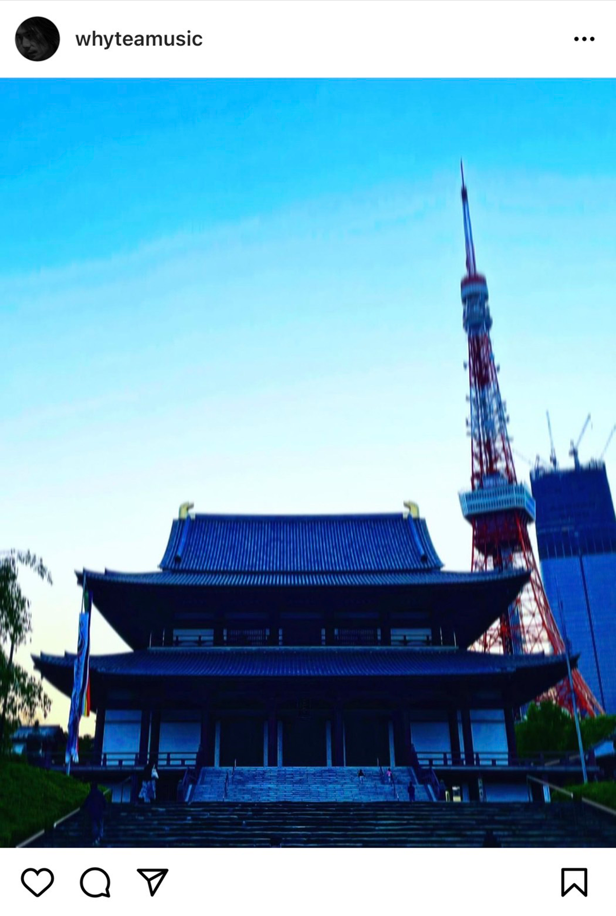 Yukihide "YT" Takiyamaが2022年B'zツアーに向けて来日した際の増上寺・東京タワーの写真