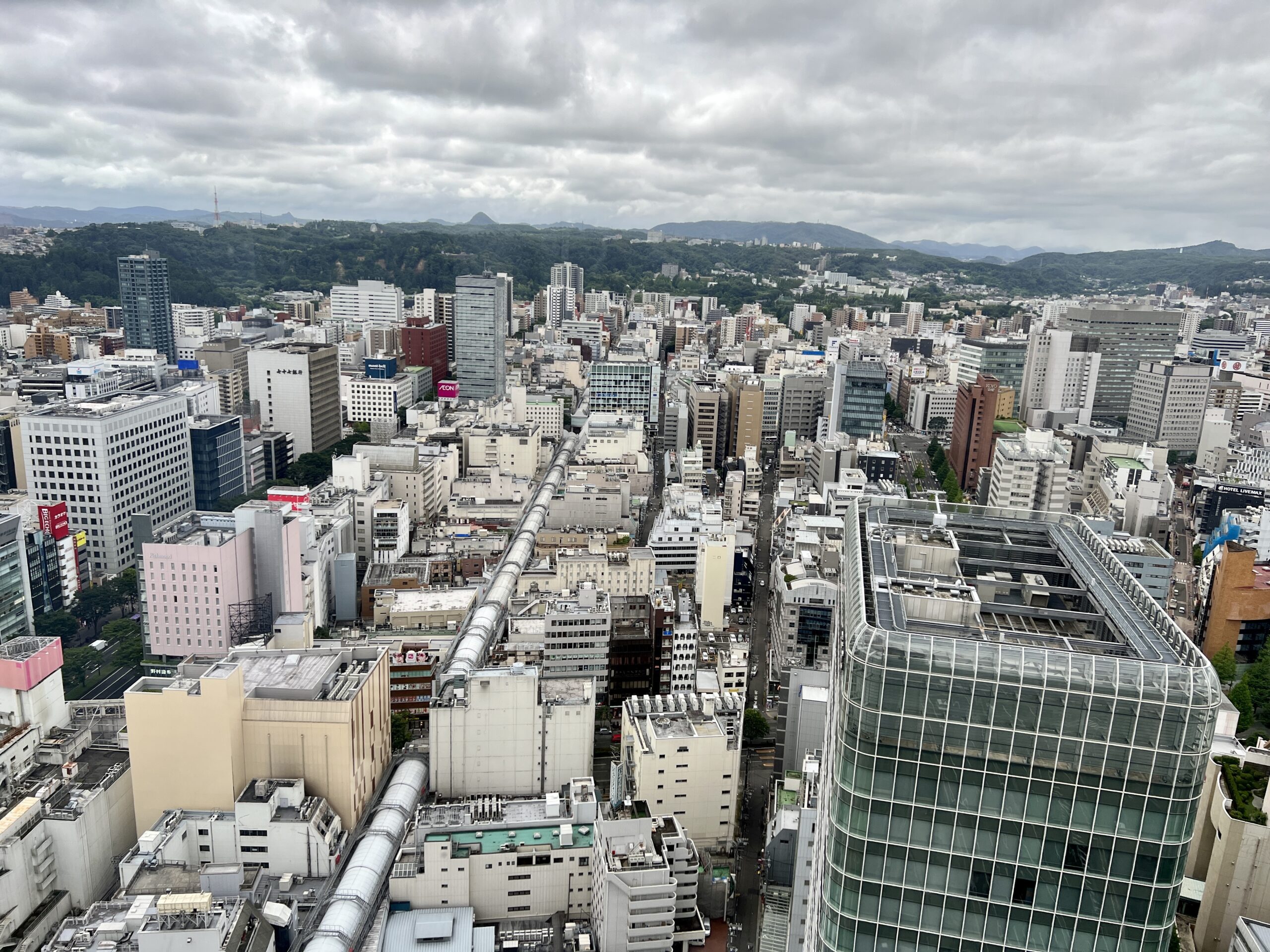 仙台市内を上空から撮影した写真