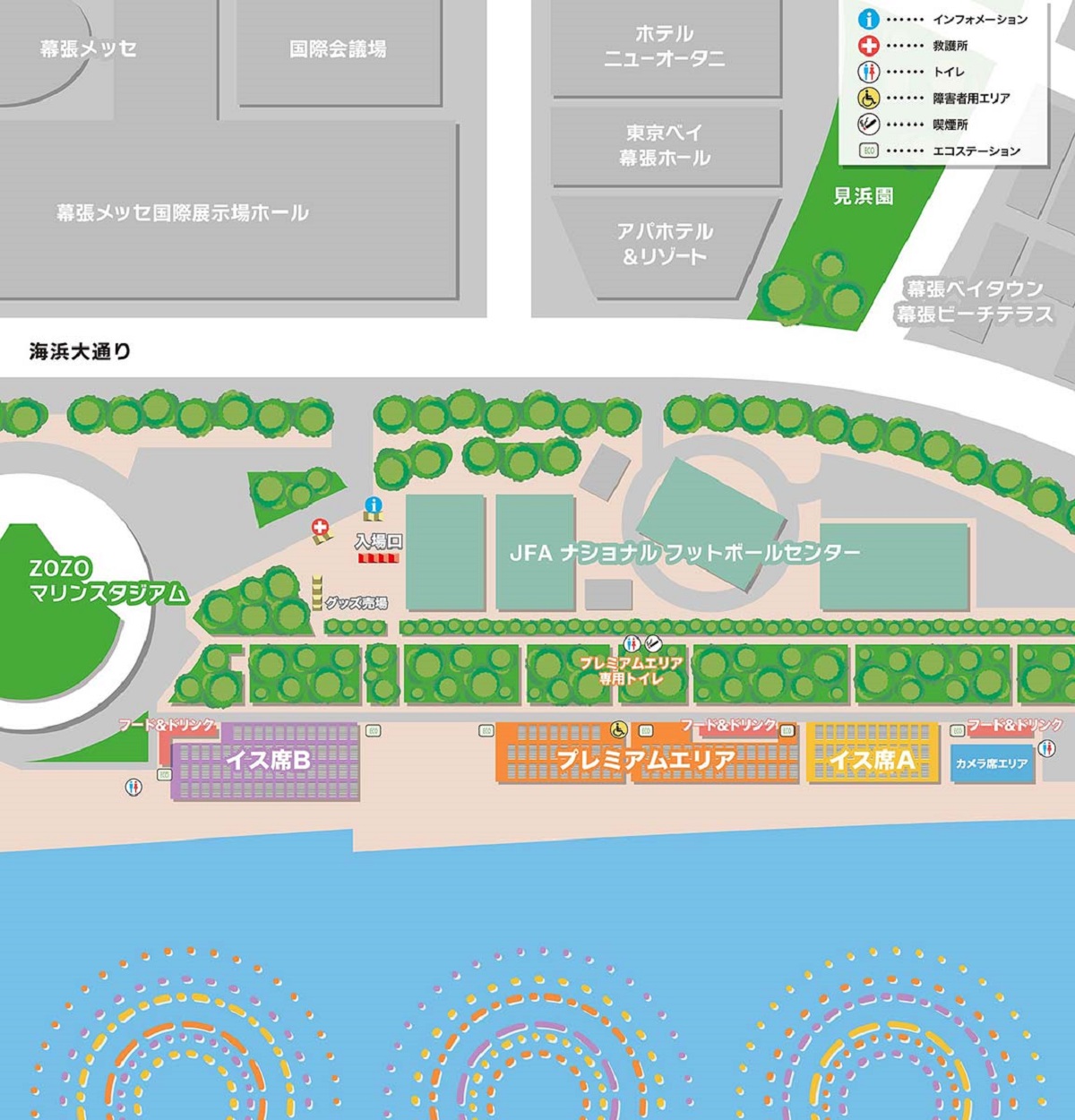『SUGOI花火 B’z ULTRA FIREWORKS 2022-2023』幕張公演の会場MAP画像