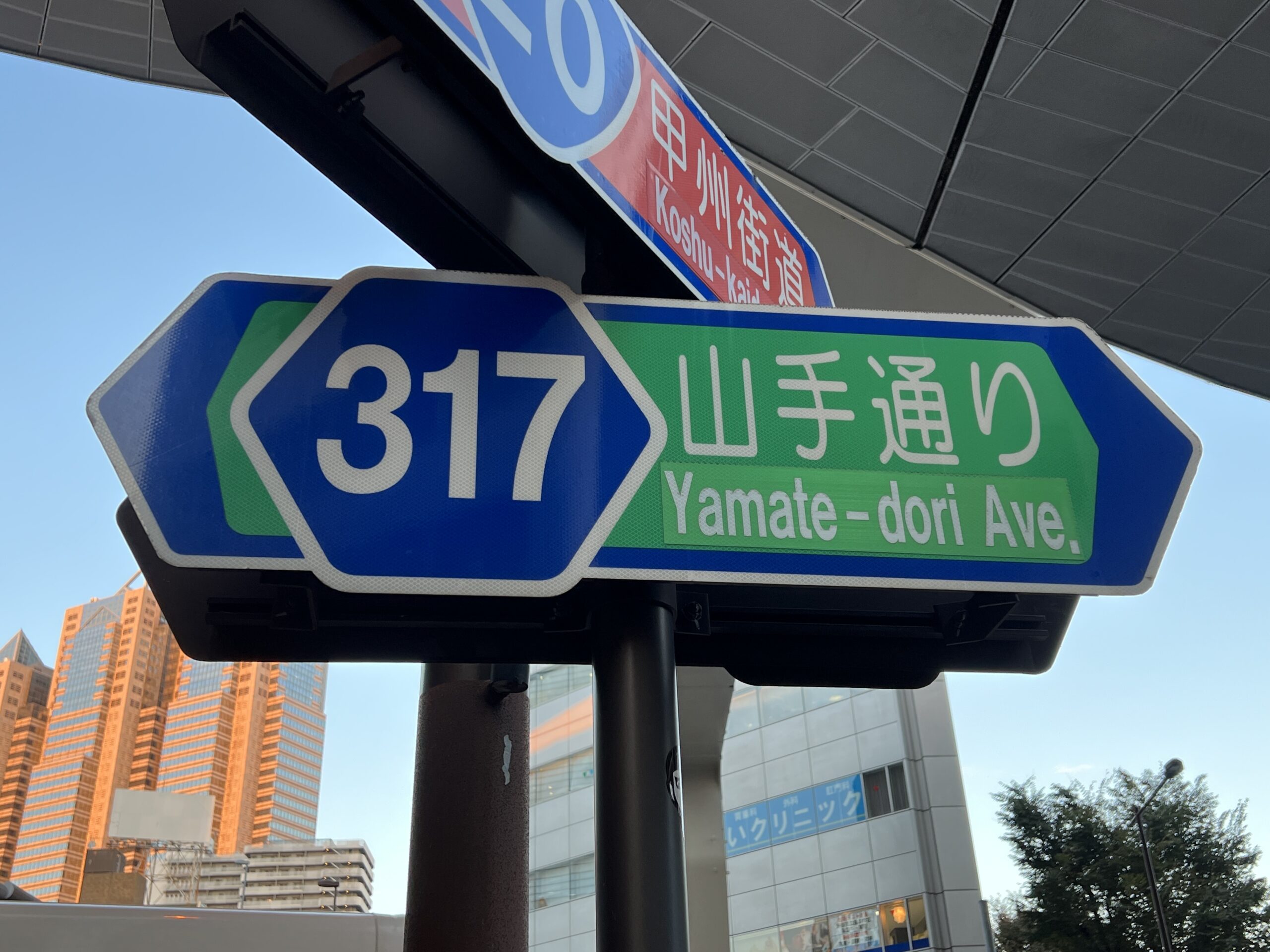 山手通り（東京都道317号環状六号線 ）の道路案内標識の写真