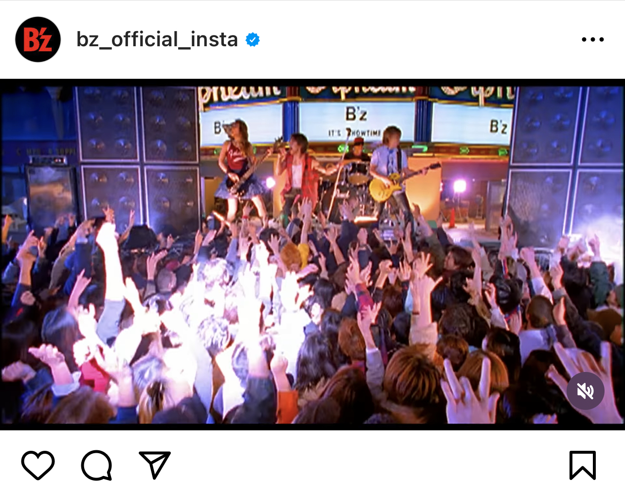 B'z公式Instagramで公開された「IT'S SHOWTIME!!」のミュージック・ビデオ