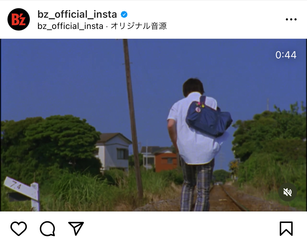 B'z公式Instagramに投稿された「ARIGATO」のミュージック・ビデオ